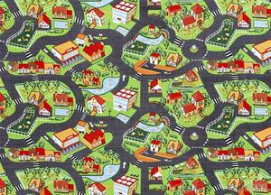 Vopi | Dětský koberec Crazy village - 200 x 200 cm