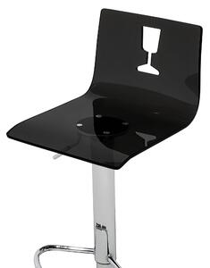 Sada dvou barových židlí průhledný černý plast BUSAN