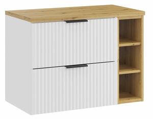 Comad Závěsná skříňka pod umyvadlo Casad I s deskou 80 cm bílá/dub artisan