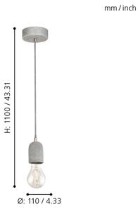 Eglo 95522 - Lustr SILVARES 1xE27/60W/230V