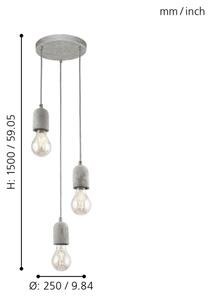 Eglo 95523 - Lustr SILVARES 3xE27/60W/230V