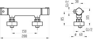 Novaservis Sprchová termostatická baterie 150 mm (90360/1,0)