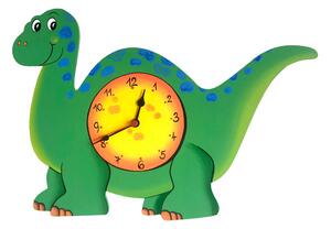 Ručně malované dětské hodiny Dinosaurus tiché