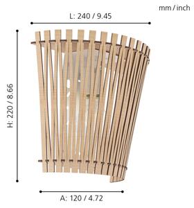 Eglo 6195 - Nástěnné svítidlo SENDERO 1xE27/60W/230V