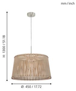 Eglo 96193 - Lustr SENDERO 1xE27/60W/230V