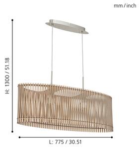 Eglo 96194 - Lustr SENDERO 2xE27/60W/230V