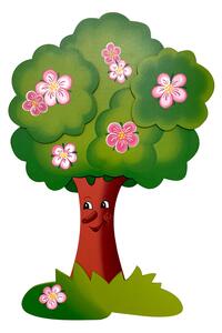 Dětská nástěnná dekorace ze dřeva Jabloňka jarní