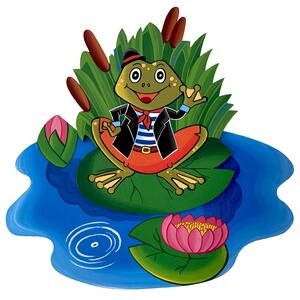 Dětská nástěnná dekorace ze dřeva žabák Hubert