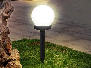 Verk 12285 Zahradní solární lampa koule bílá, 10 cm, IP65, 4 ks