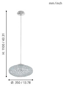 Eglo 95286 - Lustr na lanku CLEMENTE 1xE27/60W/230V