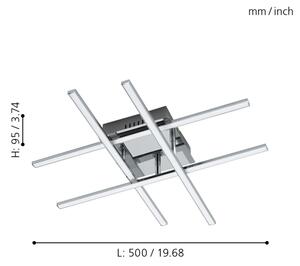 Eglo 95568 - LED stropní svítidlo LASANA 1 LED/24W/230V