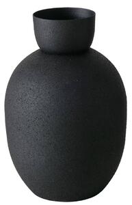 Černá kovová váza MAYNAR, 17 cm