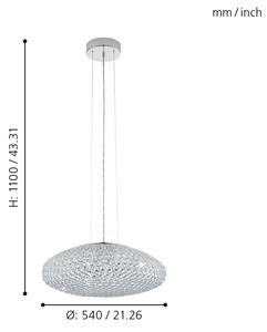 Eglo 95287 - Lustr na lanku CLEMENTE 3xE27/60W/230V
