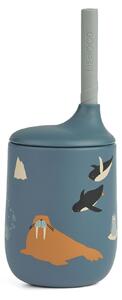 Silikonový hrneček s brčkem Ellis Arctic Sea 230 ml