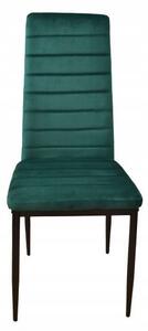 ModernHOME Židle s profilovanou opěrkou - GREEN VELVET - 4 kusy