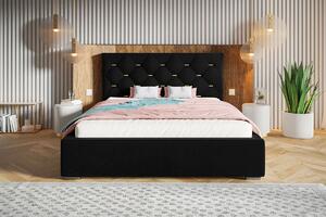 Zdobená čalouněná postel Sofija 160x200 cm Barva: Černá - Jasmine 100