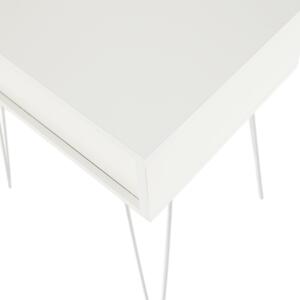 Příruční/noční stolek, bílá/chrom, LAMAJ