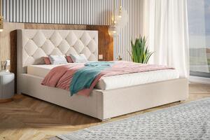 Zdobená čalouněná postel Sofija 160x200 cm Barva: Béžová - Jasmine 21