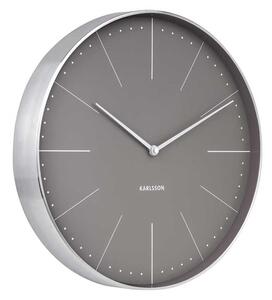 KARLSSON Nástěnné hodiny Normann šedé 37,5 x 37,5 cm