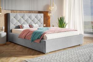 Zdobená čalouněná postel Sofija 160x200 cm Barva: Zelená - Kronos 19