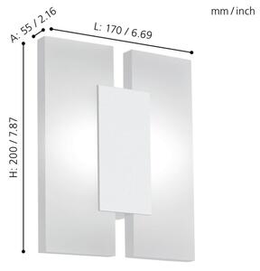 Eglo 96042 - LED nástěnné svítidlo METRASS 2 2xLED/4,5W/230V