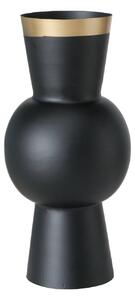 Černá váza VARNJO se zlatým zdobením, 30 cm