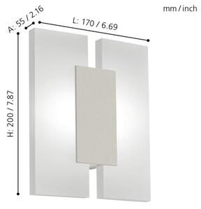 Eglo 96043 - LED nástěnné svítidlo METRASS 2 2xLED/4,5W/230V