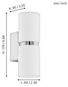 Eglo 95368 - LED nástěnné svítidlo PASSA 2xGU10-LED/4W/230V