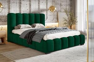 Prošívaná čalouněná postel Talia 180x200 cm Barva: Zelená - Kronos 19
