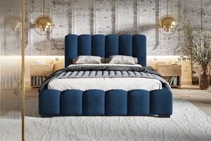 Prošívaná manželská postel Talia 200x200 cm Barva: Modrá - Kronos 09