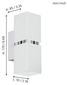 Eglo 95377 - LED nástěnné svítidlo PASSA 2xGU10-LED/4W/230V