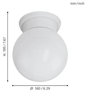 Eglo 94973 - Stropní svítidlo DURELO 1xE27/28W/230V