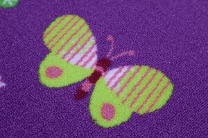 Dětský metrážový koberec Motýlek 5291 - Kruh s obšitím cm