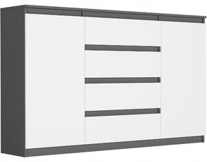 Komoda 160 cm zásuvky dveře skíka FRAMIRE R-160-S4 antracit mix