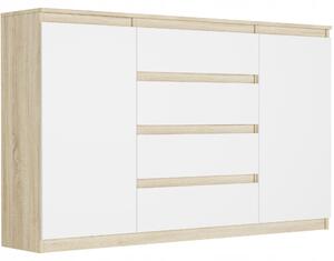 Komoda 160 cm zásuvky dveře skíka FRAMIRE R-160-S4 sonoma mix