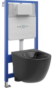 Mexen WC podomítkový set Felix Slim stojan s WC mísou Lena, Matná černá
