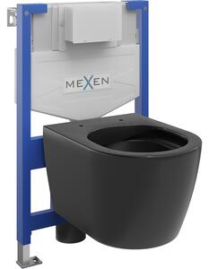 Mexen WC podomítkový set Felix XS-F stojan s WC mísou Carmen, Matná černá