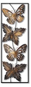 Wallity Nástěnná kovová dekorace BUTTERFLY II černá/zlatá