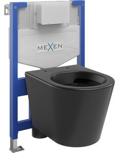 Mexen WC podomítkový set Felix XS-F stojan s WC mísou Rico, Matná černá