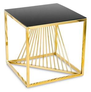 DekorStyle Konferenční stolek Laine 55 cm zlato-černý