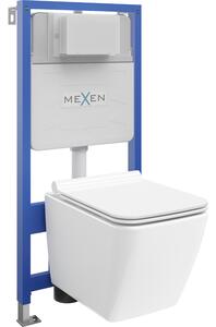 Mexen WC podomítkový set Felix XS-F stojan s WC mísou Vega a pomalu padajícím sedátkem, Bílá