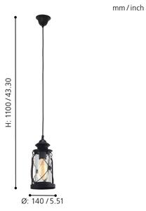 Eglo 49213 - Lustr BRADFORD 1xE27/60W/230V