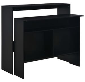 Barový stůl se 2 stolními deskami černý 130 x 40 x 120 cm
