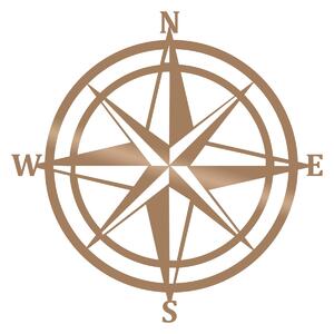 Wallity Nástěnná kovová dekorace COMPASS zlatá