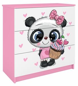 KOCOT KIDS Komoda - BABYDREAMS, matná bílá/růžová, různé motivy na výběr Motiv: panda