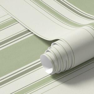 Tapety Krémové pozadí se širokým zeleným středovým pruhem, Tapety geometrie, Tapety pruhy, a00519 : uwalls.cz
