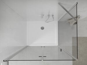 Mexen Lima skládací sprchový kout 90 x 70 cm, Průhledné, Chromovaná + sprchová vanička Flat