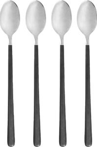 Dlouhá lžička Ox Black/Silver – set 4 ks