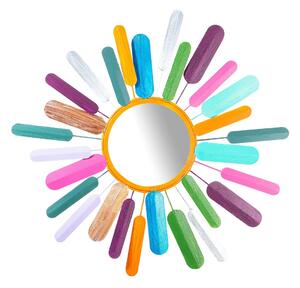 Wallity Nástěnná kovová dekorace MIRROR SUN vícebarevná