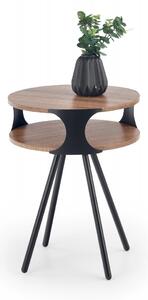 HALMAR Odkládací stolek Kirby černý/tmavý dub sonoma